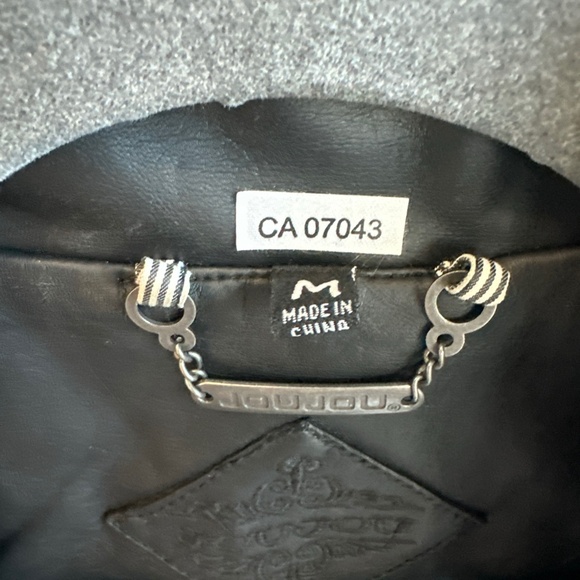 JouJou Womens Sherpa Fleece Vest Black Faux Leather Trim Moto Style Medium - Picture 3 of 10